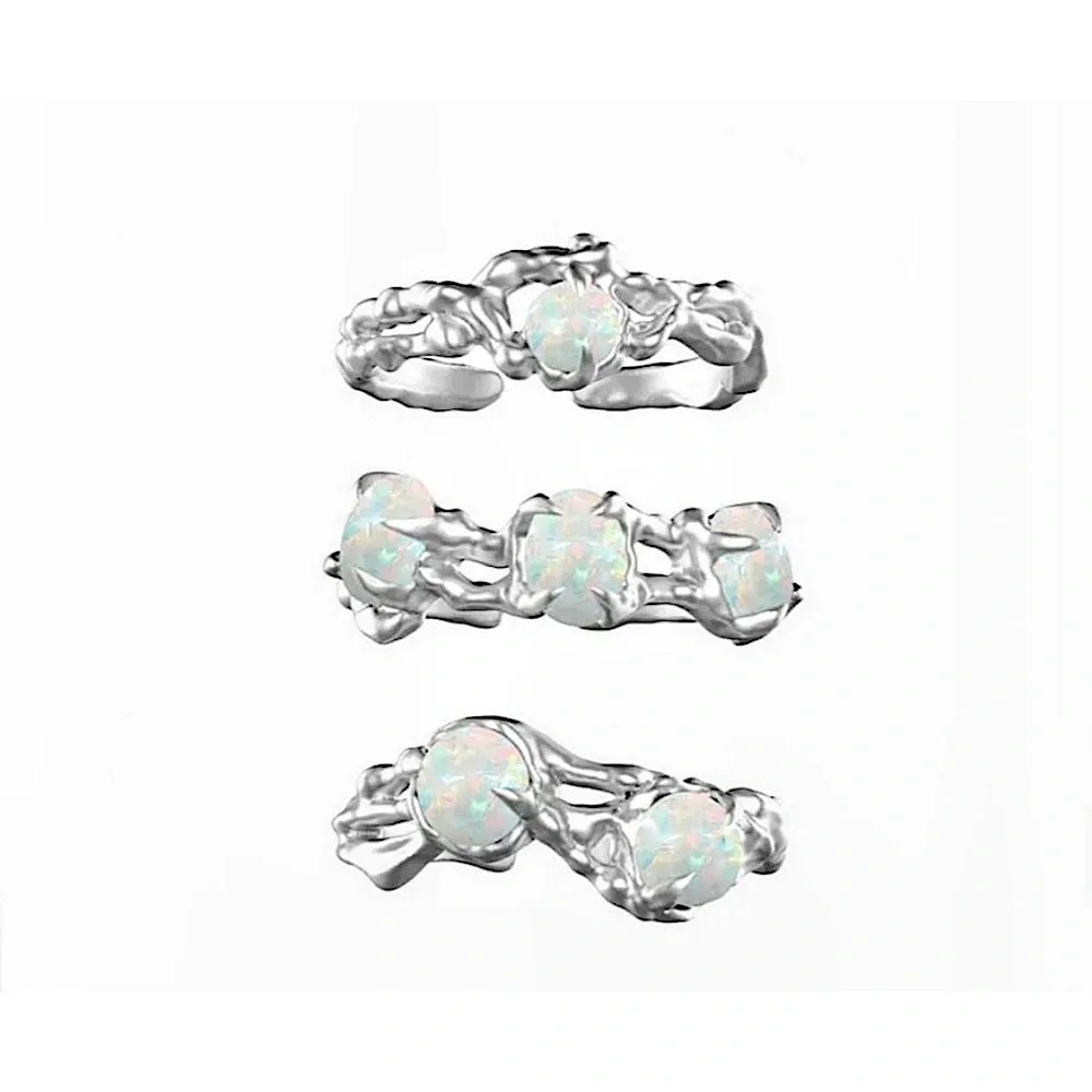 Opal Ring, Adjustable Ring, 925 Silver‎ Statement Ring, Women